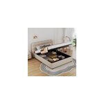 Dallas lit coffre style nuage 160x200cm en velours beige