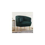 Davis fauteuil velours vert - pieds dor�s