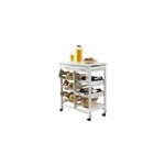 Desserte 2 tiroirs 3 paniers m�tal blanc