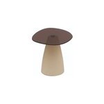 Dillon - table basse 50 cm en m�tal ivoire et verre fum�