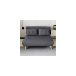 Doris - canap convertible en tissu gris fonc 2 places