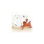 Doudou lange ours brun brique
