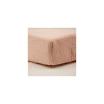 Drap housse 60x120 cm vieux rose - drap housse b�b� en gaze de coton