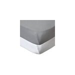 Drap housse 70x140 cm - lot de 2 - blanc gris en coton