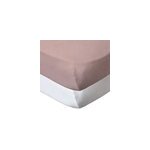 Drap housse 70x140 cm - lot de 2 - blanc rose en coton