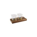 Duo whisky deux verres support bois 4 glaçons pierre céramique Duo whisky deux verres support bois 4 glaçons pierre céramique