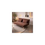 Ennis canap� convertible en velours c�tel� chccolat 2 places