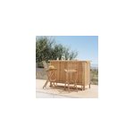 Ensemble bar et chaise de bar de jardin en bambou (lot de 2) - vadella