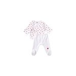 Ensemble cache - coeur + pantalon � pied mon petit coeur (3 mois)