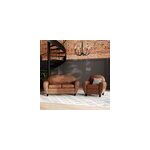 Ensemble canap� et fauteuil camel 3 places - club