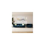 Ensemble canap� et fauteuil en velours bleu 3 places - gatsby