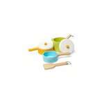 Ensemble de casseroles et poles en bois