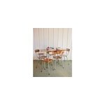 Ensemble complet table, chaises et tabourets en formica n�13