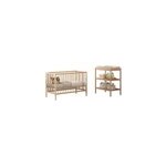Ensemble lit et table � langer bois