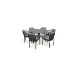 Ensemble repas de jardin 6 places en aluminium
