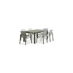 Ensemble repas de jardin 6 places en aluminium