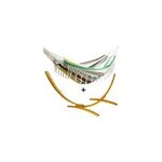 Ensemble support bois avec hamac � franges multicolore