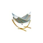 Ensemble support bois avec hamac � franges pastel