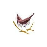 Ensemble support bois avec hamac � franges violet