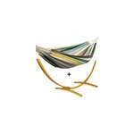 Ensemble support bois avec hamac simple multicolore