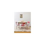 Ensemble de table et chaises en formica jaune et rouge n�11