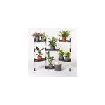 �tag�re modulaire pour plantes noire � 6 plateaux et arrosage automatique