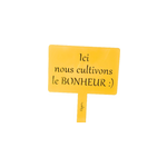 Étiquette de jardin à planter avec citation - jaune - 100% acier galvanisé Étiquette de jardin à planter avec citation - jaune - 100% acier galvanisé