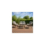 Evora salon de jardin 4 places canap� + fauteuils gris fonc�