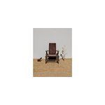 Fauteuil en bois et cuir marron n�18