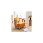 Fauteuil en bois de manguier et velours