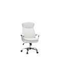 Fauteuil de bureau  roulettes blanc et acier chrom wall street