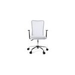 Fauteuil de bureau � roulettes en mesh blanc et acier chrom� pluz