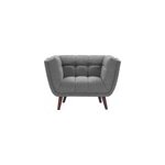 Fauteuil capitonn� en tissu gris - carmen