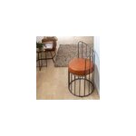 Fauteuil en cuir et mtal