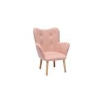 Fauteuil enfant en tissu effet velours textur� rose et bois clair baby bristol
