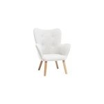 Fauteuil enfant en tissu gris polaire et bois clair baby bristol