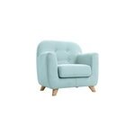 Fauteuil enfant en tissu menthe  l'eau et bois clair norkid