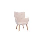 Fauteuil enfant en tissu rose poudr� et bois clair baby bristol