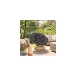 Fauteuil d'extrieur avec coussin noir