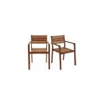 Fauteuils de jardin empilables en bois massif (lot de 2) canopee