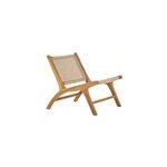 Fauteuil lounge en bois teck massif et corde tress�e sumba