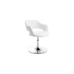 Fauteuil pivotant blanc et acier chrom� jessy