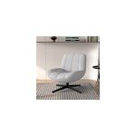 Fauteuil pivotant en tissu boucl� gris chin� - elvis