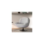 Fauteuil pivotant en tissu boucl� gris chin� - ricci