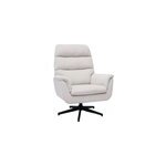 Fauteuil pivotant en tissu chenille beige et m�tal noir jonah