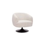 Fauteuil pivotant en tissu effet bouclette beige et m�tal noir bowie