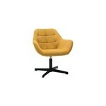Fauteuil pivotant en tissu effet velours jaune moutarde et mtal noir darwin