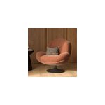 Fauteuil pivotant en tissu effet velours marron - ricci