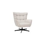 Fauteuil pivotant en tissu effet velours textur� beige et m�tal avery