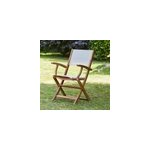 Fauteuil jardin pliant acacia textil�ne